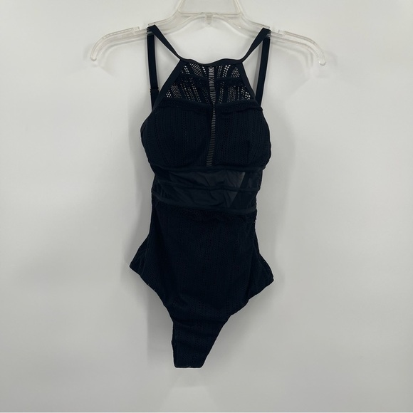 Afriel & Tabbris Australia Mesh Cutout High Neck Swimsuit Size 4 Black Women’s - Picture 9 of 9